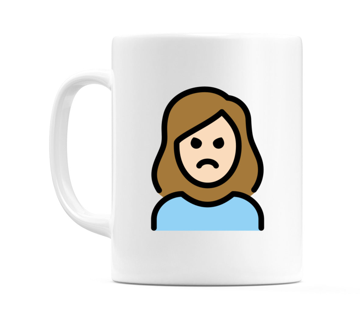 Female Pouting: Light Skin Tone Emoji Mug