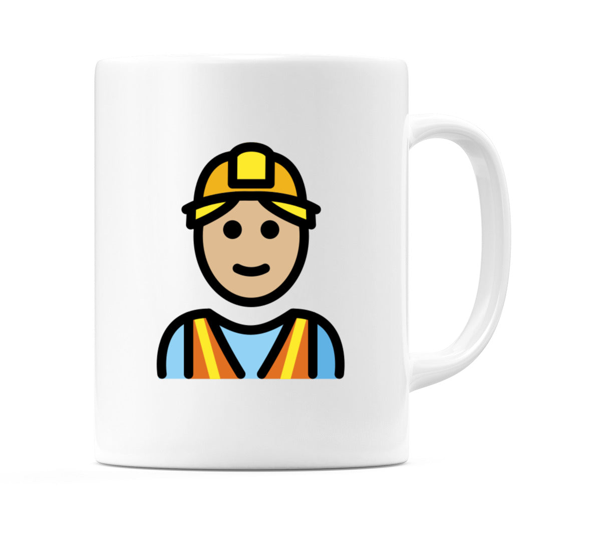Male Construction Worker: Medium-Light Skin Tone Emoji Mug
