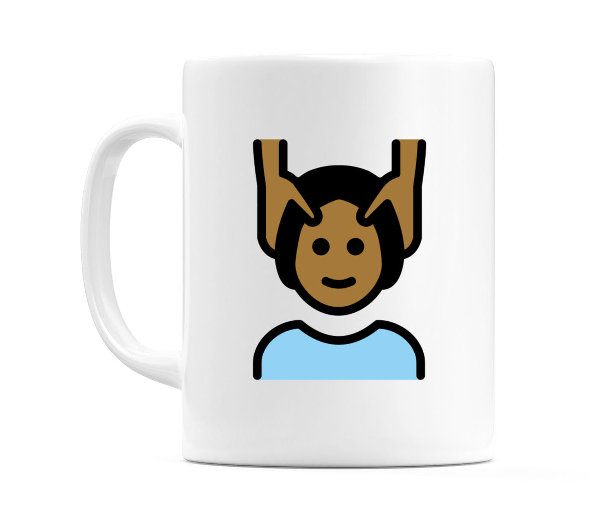 Person Getting Massage: Medium-Dark Skin Tone Emoji Mug