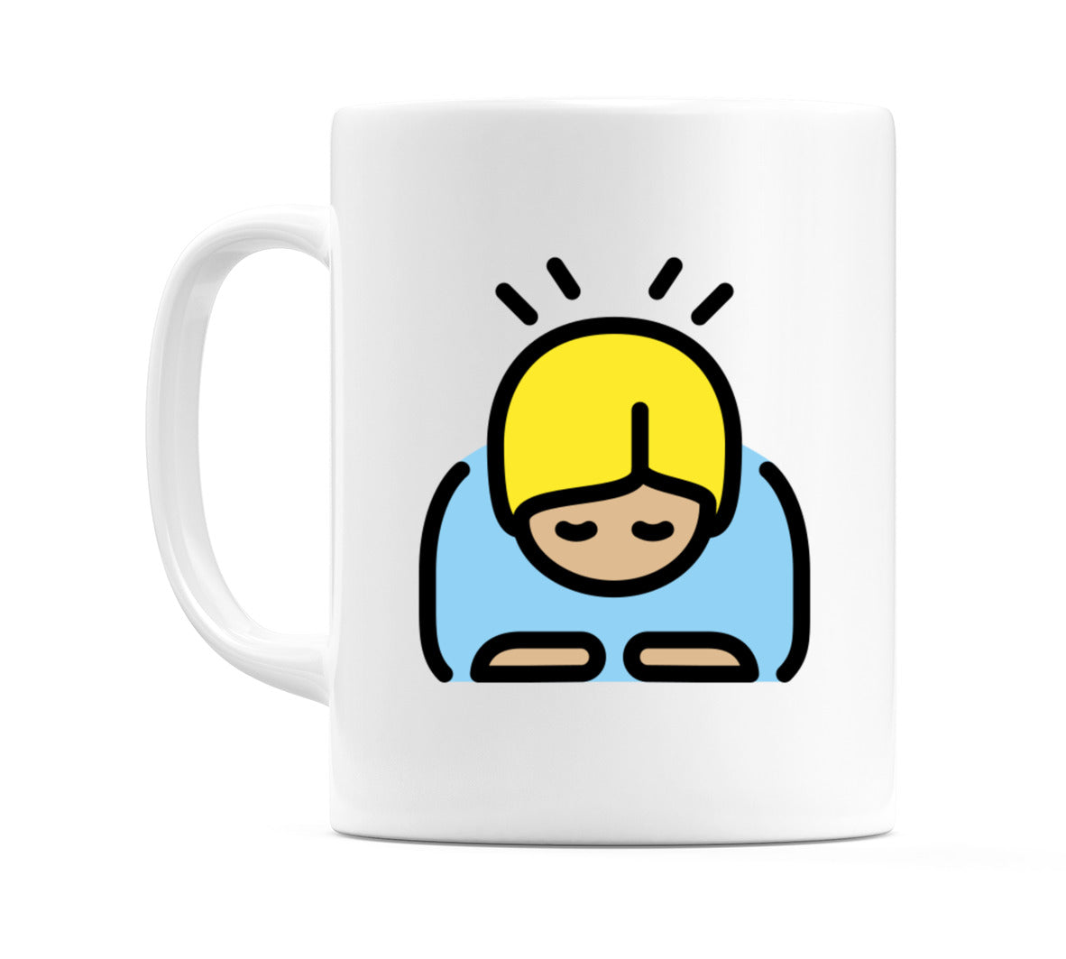Person Bowing: Medium-Light Skin Tone Emoji Mug