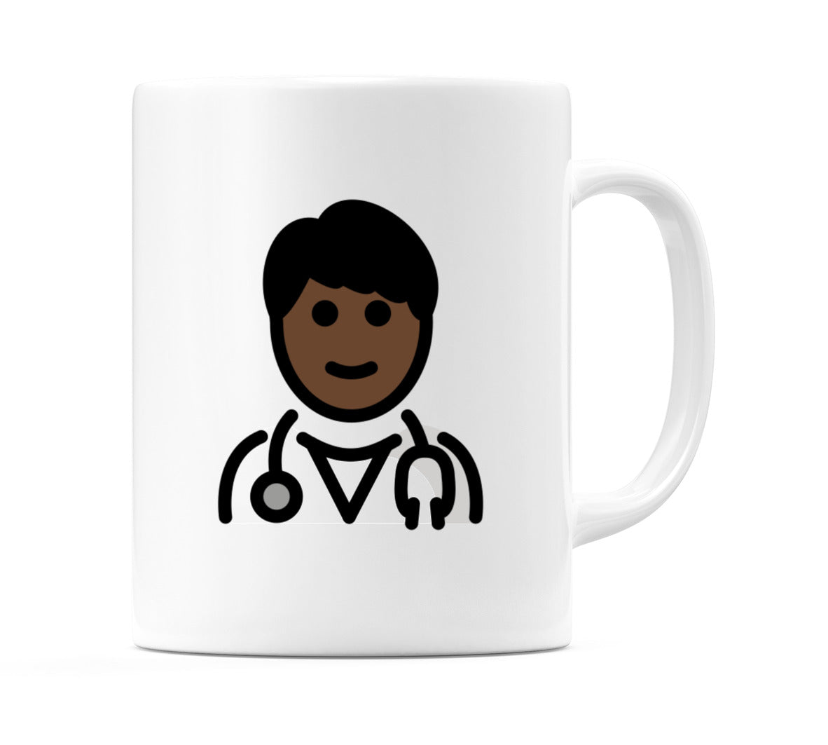 Male Health Worker: Dark Skin Tone Emoji Mug