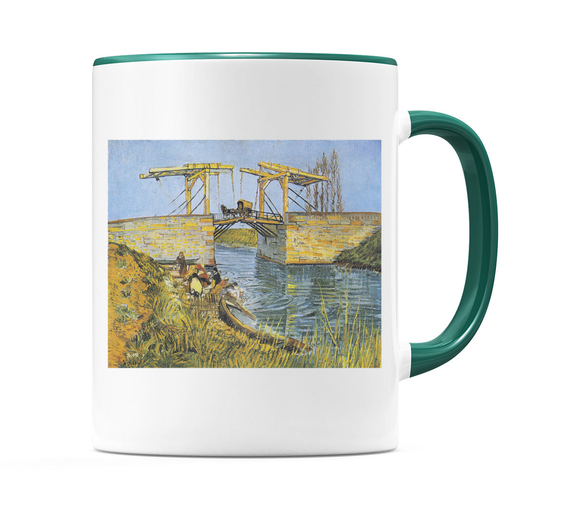 The Langlois Bridge at Arles with Women Washing (1888) Mug