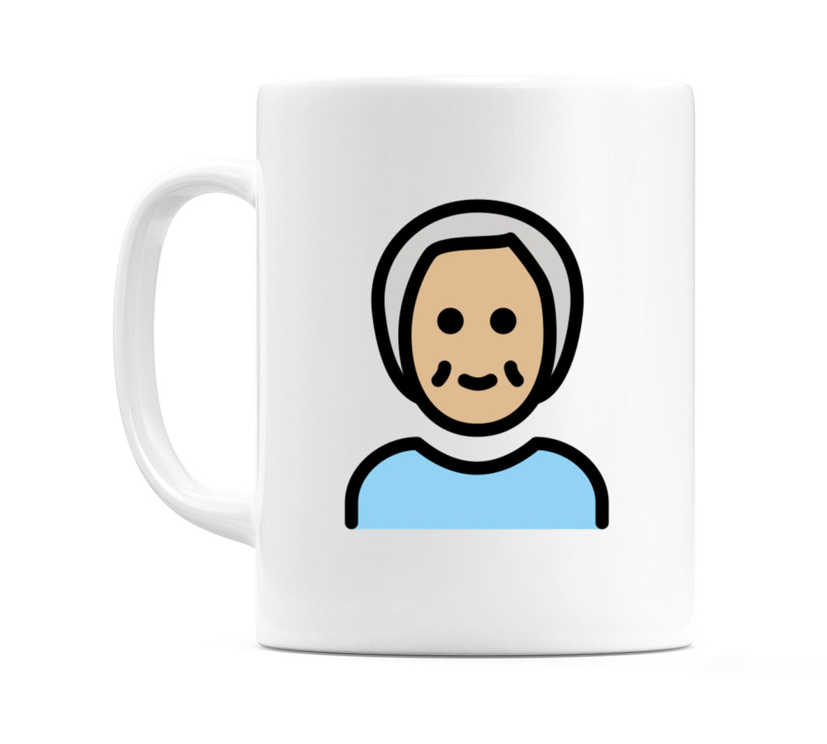 Older Person: Medium-Light Skin Tone Emoji Mug