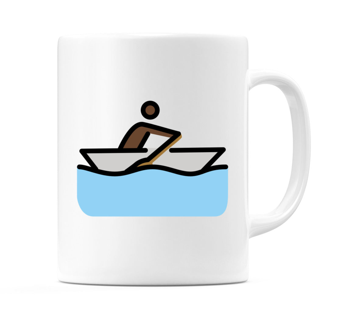 Person Rowing Boat: Dark Skin Tone Emoji Mug