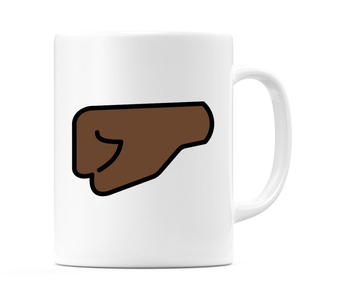 Left-Facing Fist: Dark Skin Tone Emoji Mug