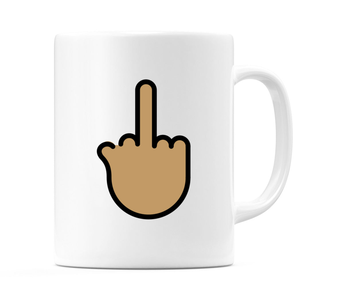 Middle Finger: Medium Skin Tone Emoji Mug