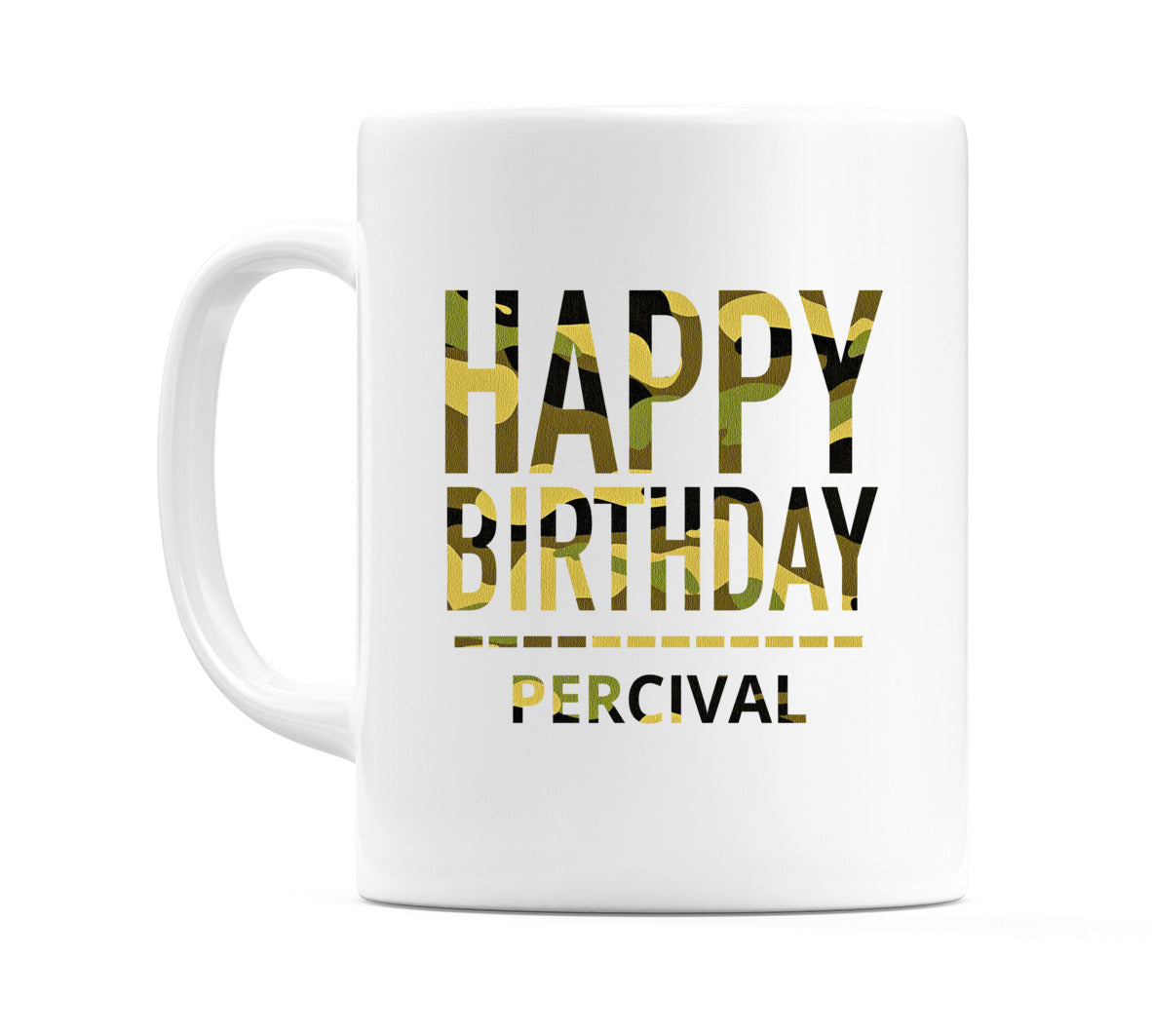 Happy Birthday Percival (Camo) Mug Cup by WeDoMugs
