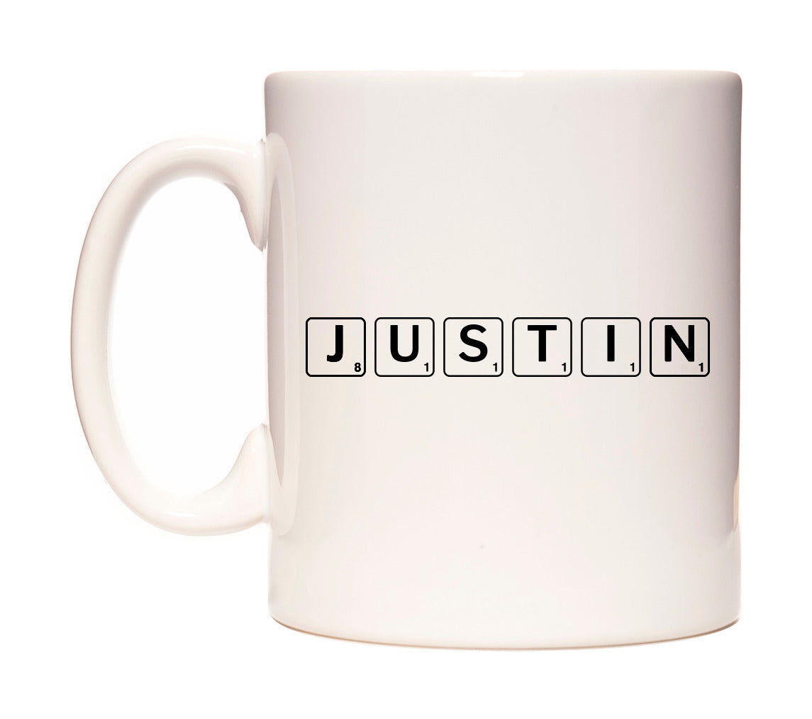 Justin - Scrabble Themed Mug