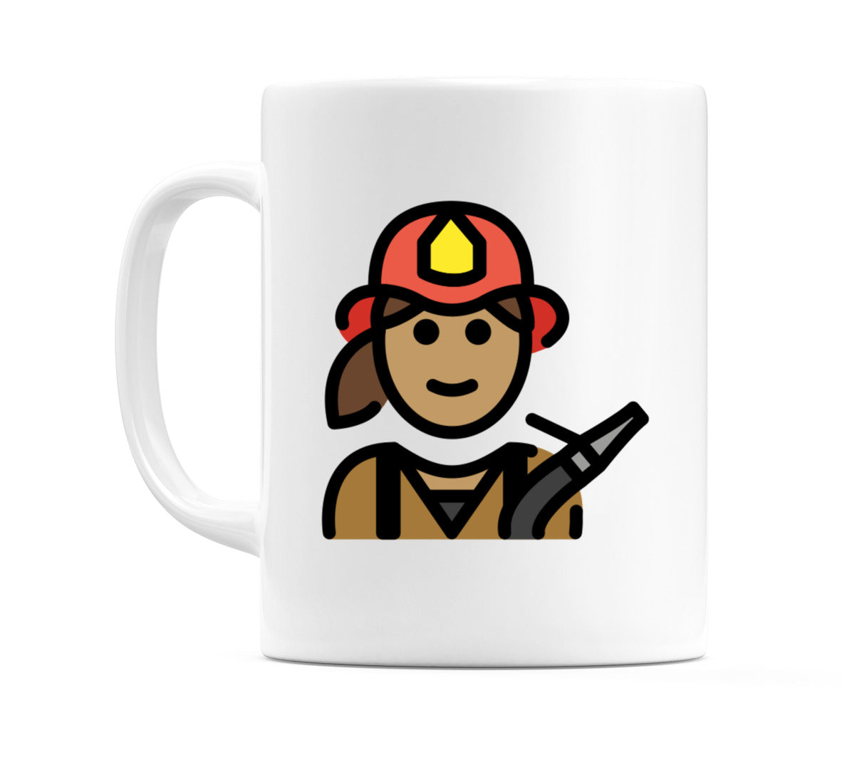 Female Firefighter: Medium Skin Tone Emoji Mug