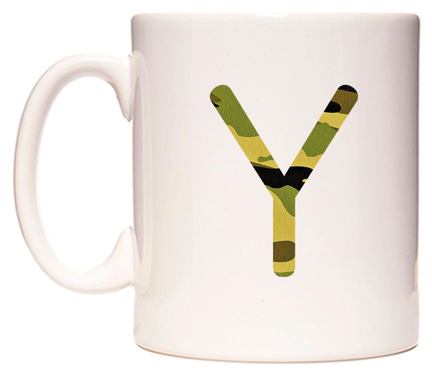 Letter Y in Camo Style Mug