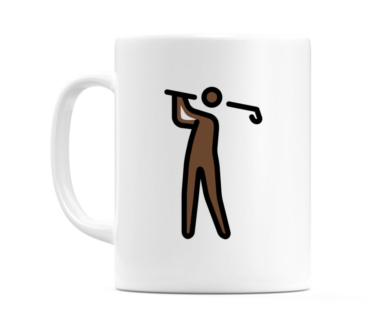 Male Golfing: Dark Skin Tone Emoji Mug