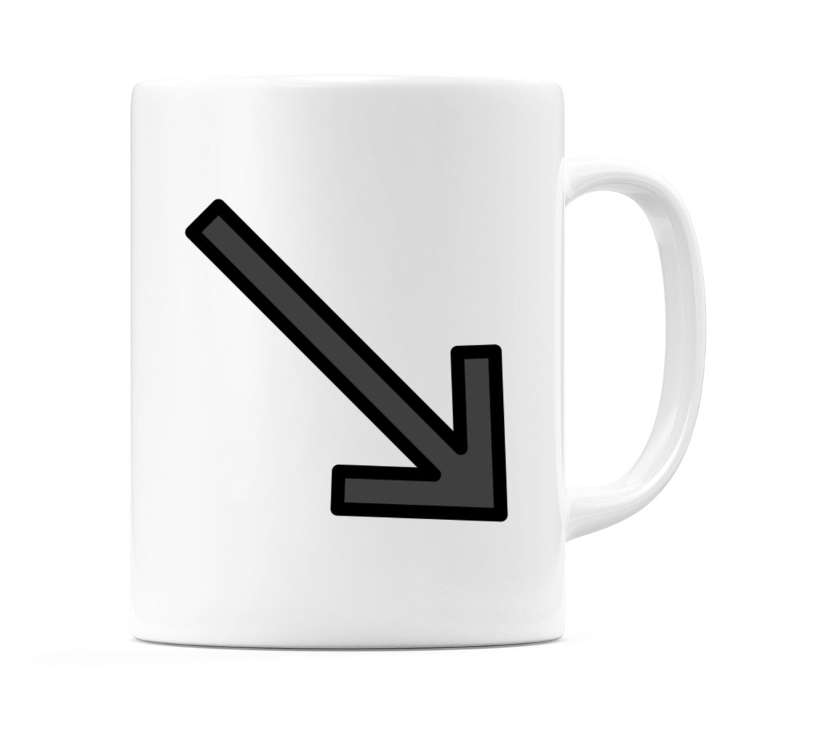 Down-Right Arrow Emoji Mug