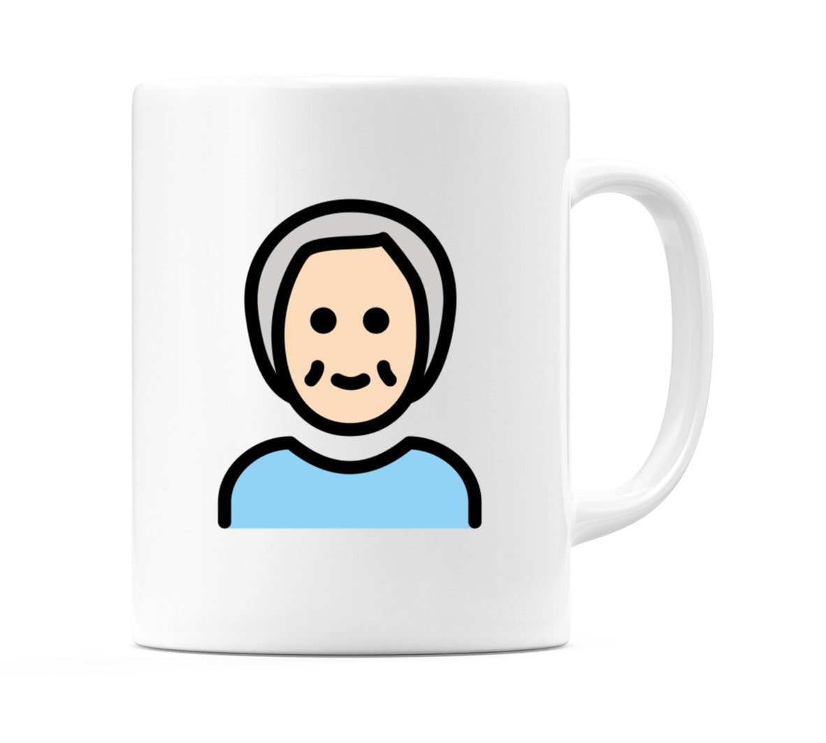 Older Person: Light Skin Tone Emoji Mug