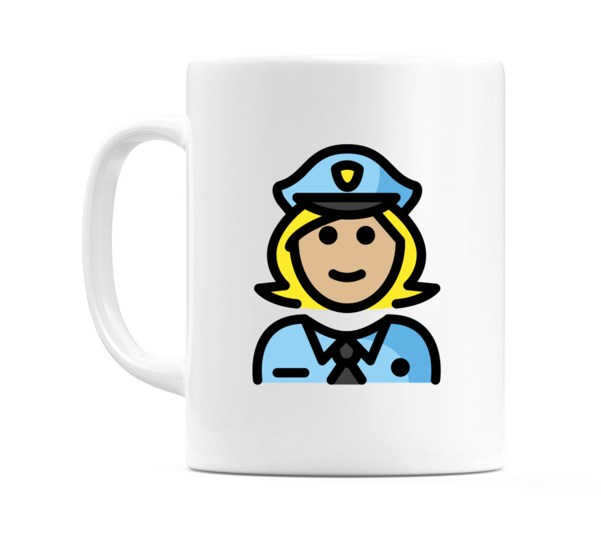 Female Police Officer: Medium-Light Skin Tone Emoji Mug