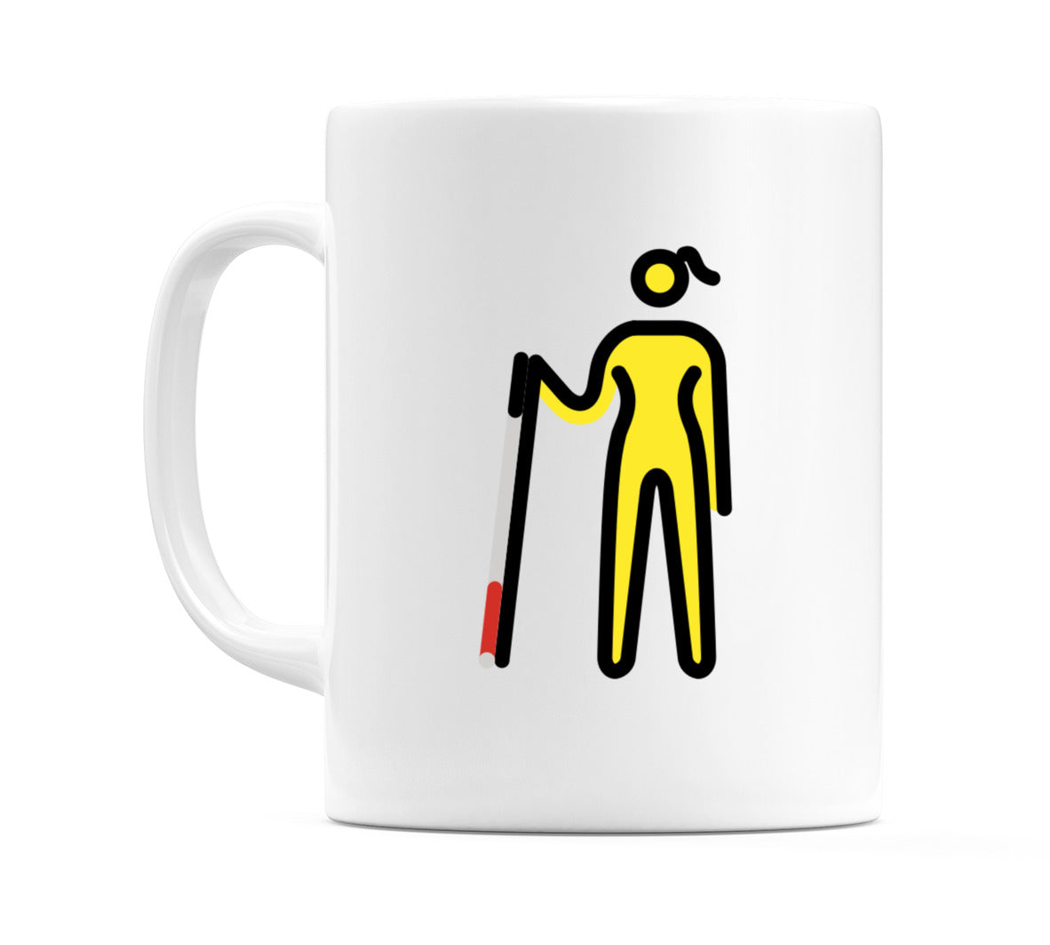 Female With Probing Cane Emoji Mug