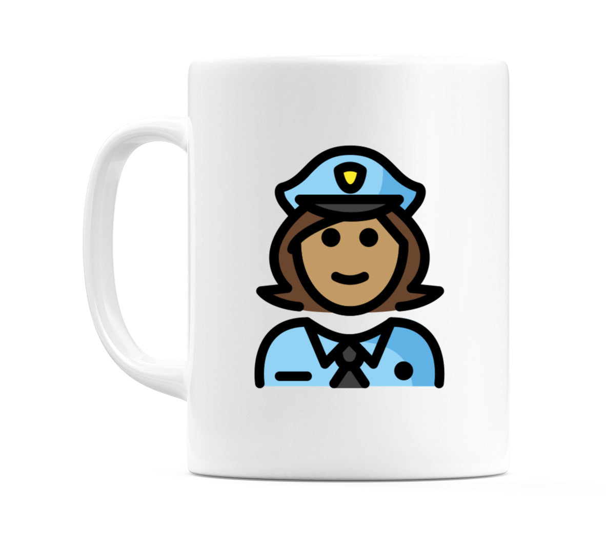 Female Police Officer: Medium Skin Tone Emoji Mug