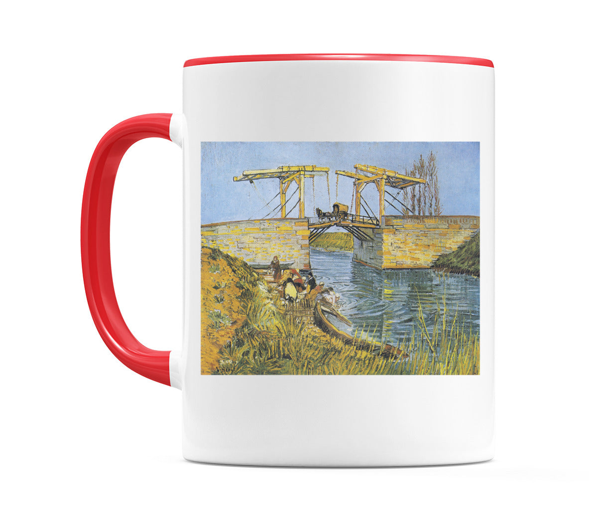 The Langlois Bridge at Arles with Women Washing (1888) Mug