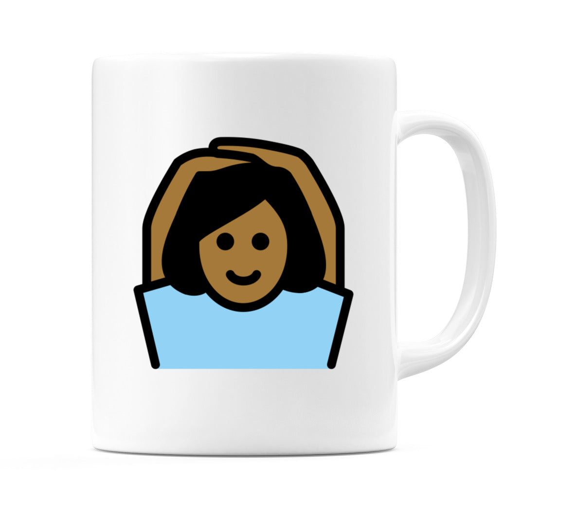 Female Gesturing Ok: Medium-Dark Skin Tone Emoji Mug