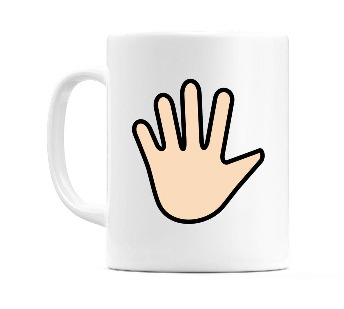 Hand With Fingers Splayed: Light Skin Tone Emoji Mug