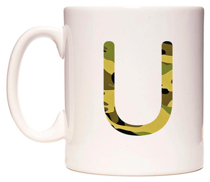 Letter U in Camo Style Mug