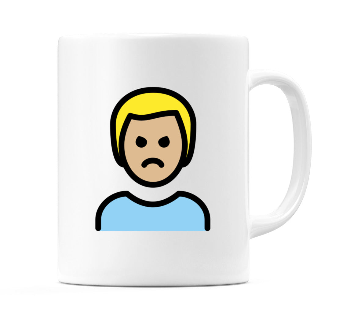Male Pouting: Medium-Light Skin Tone Emoji Mug