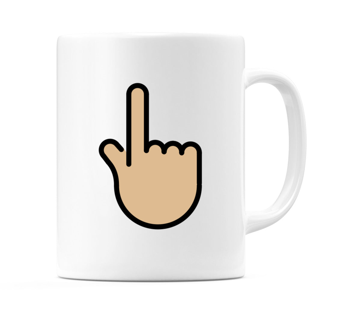 Backhand Index Pointing Up: Medium-Light Skin Tone Emoji Mug