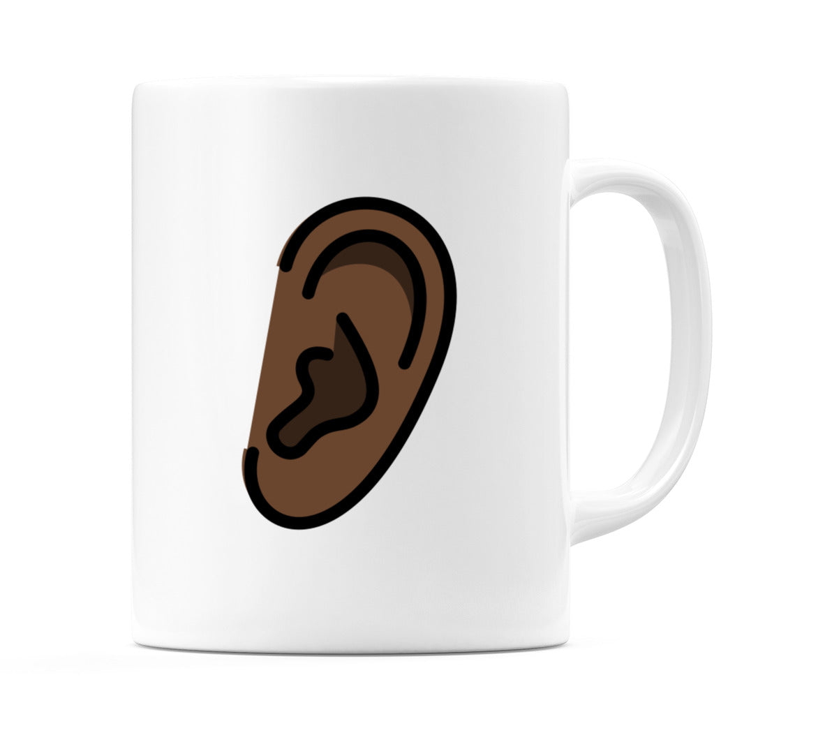 Ear: Dark Skin Tone Emoji Mug
