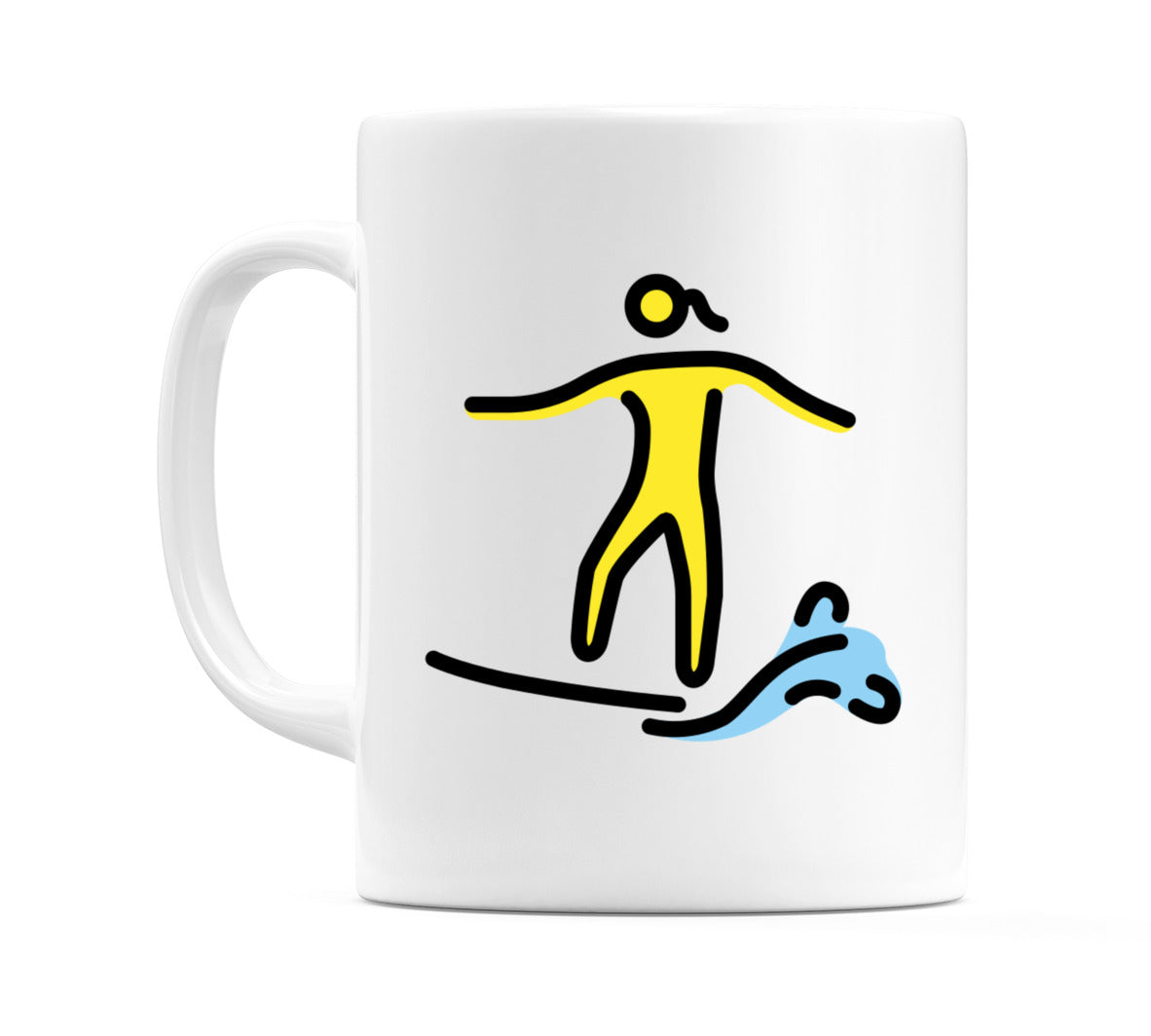 Female Surfing Emoji Mug