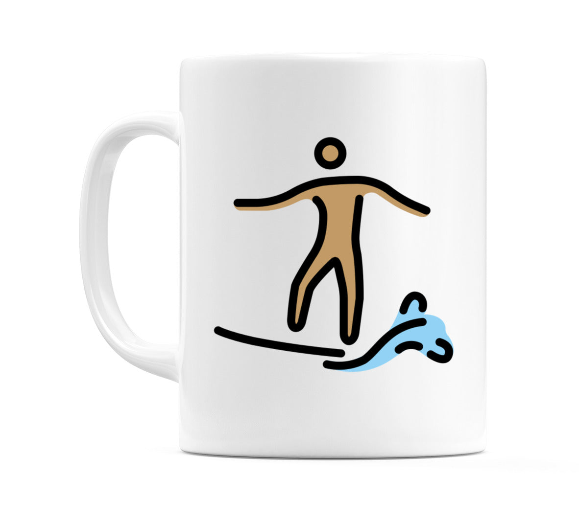Male Surfing: Medium Skin Tone Emoji Mug
