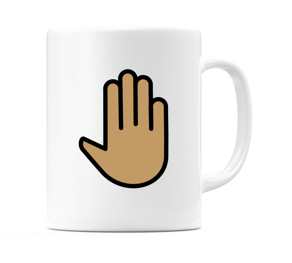 Raised Back Of Hand: Medium Skin Tone Emoji Mug
