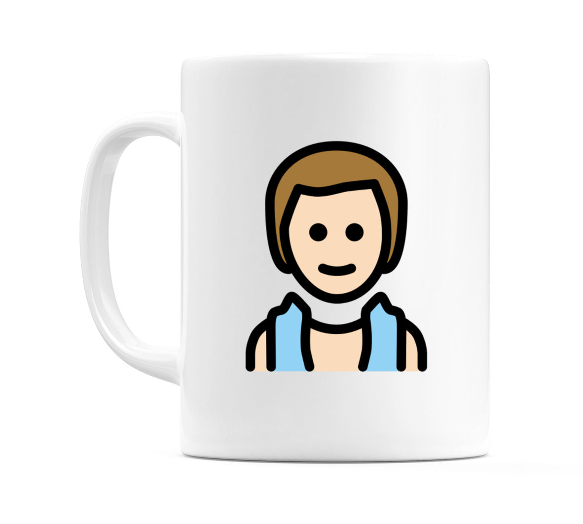 Male In Steamy Room: Light Skin Tone Emoji Mug