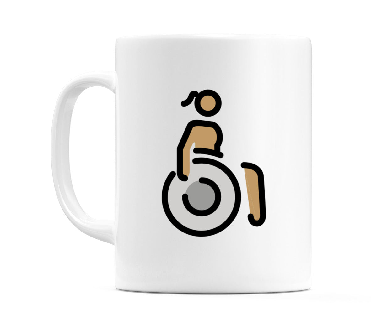 Female In Maleual Wheelchair: Medium Skin Tone Emoji Mug