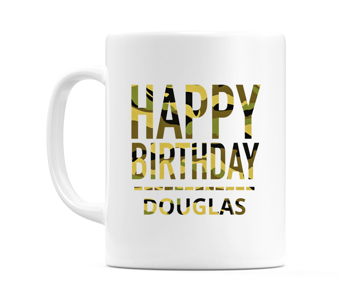 Happy Birthday Douglas (Camo) Mug Cup by WeDoMugs