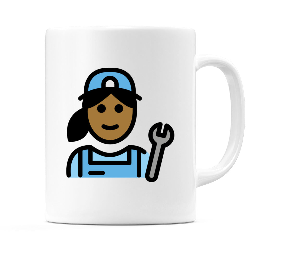 Female Mechanic: Medium-Dark Skin Tone Emoji Mug
