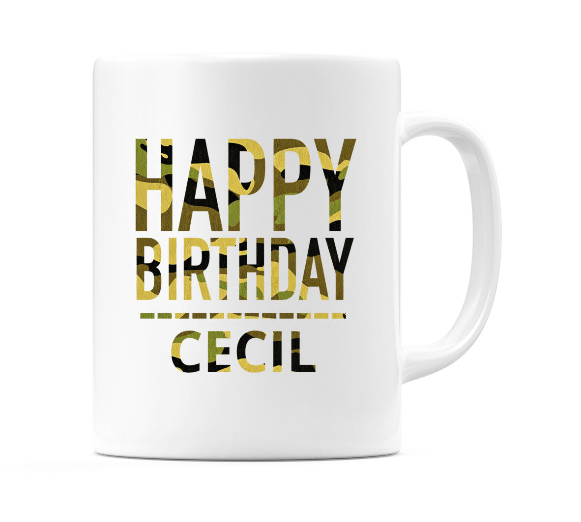 Happy Birthday Cecil (Camo) Mug Cup by WeDoMugs