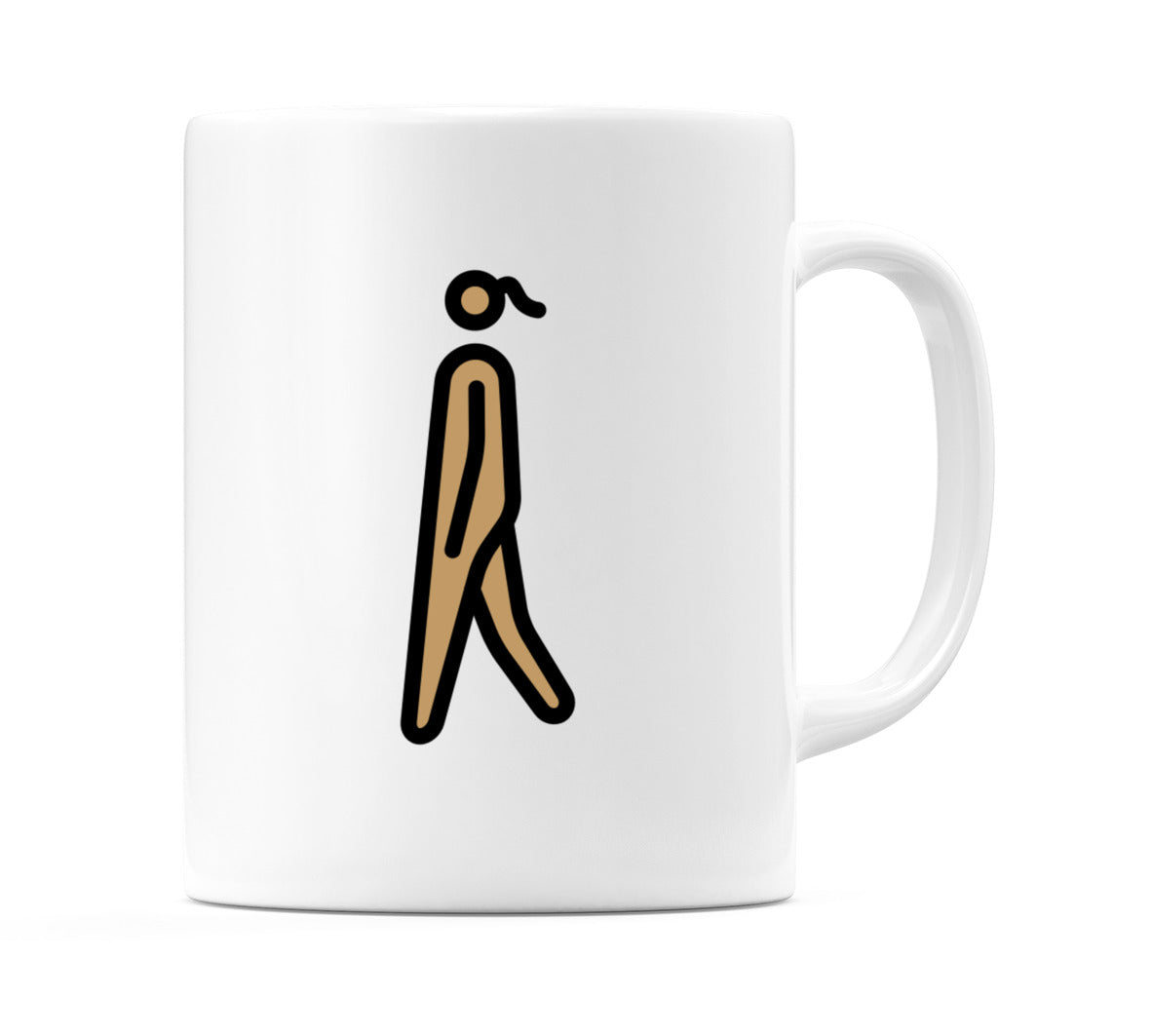 Female Walking: Medium Skin Tone Emoji Mug