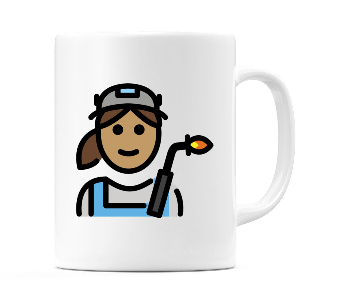 Female Factory Worker: Medium Skin Tone Emoji Mug