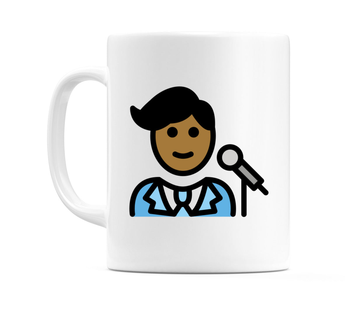 Male Singer: Medium-Dark Skin Tone Emoji Mug