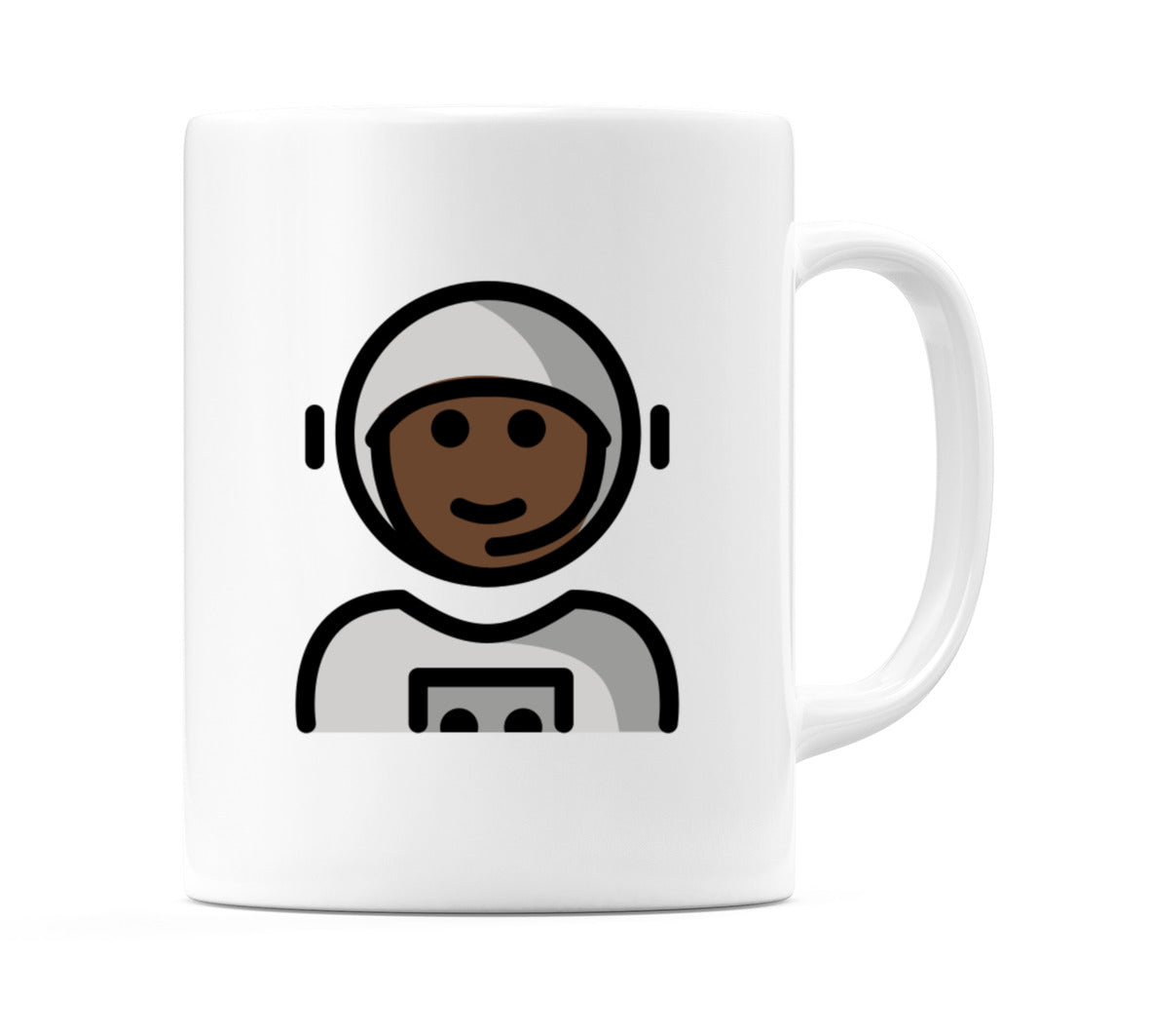 Male Astronaut: Dark Skin Tone Emoji Mug