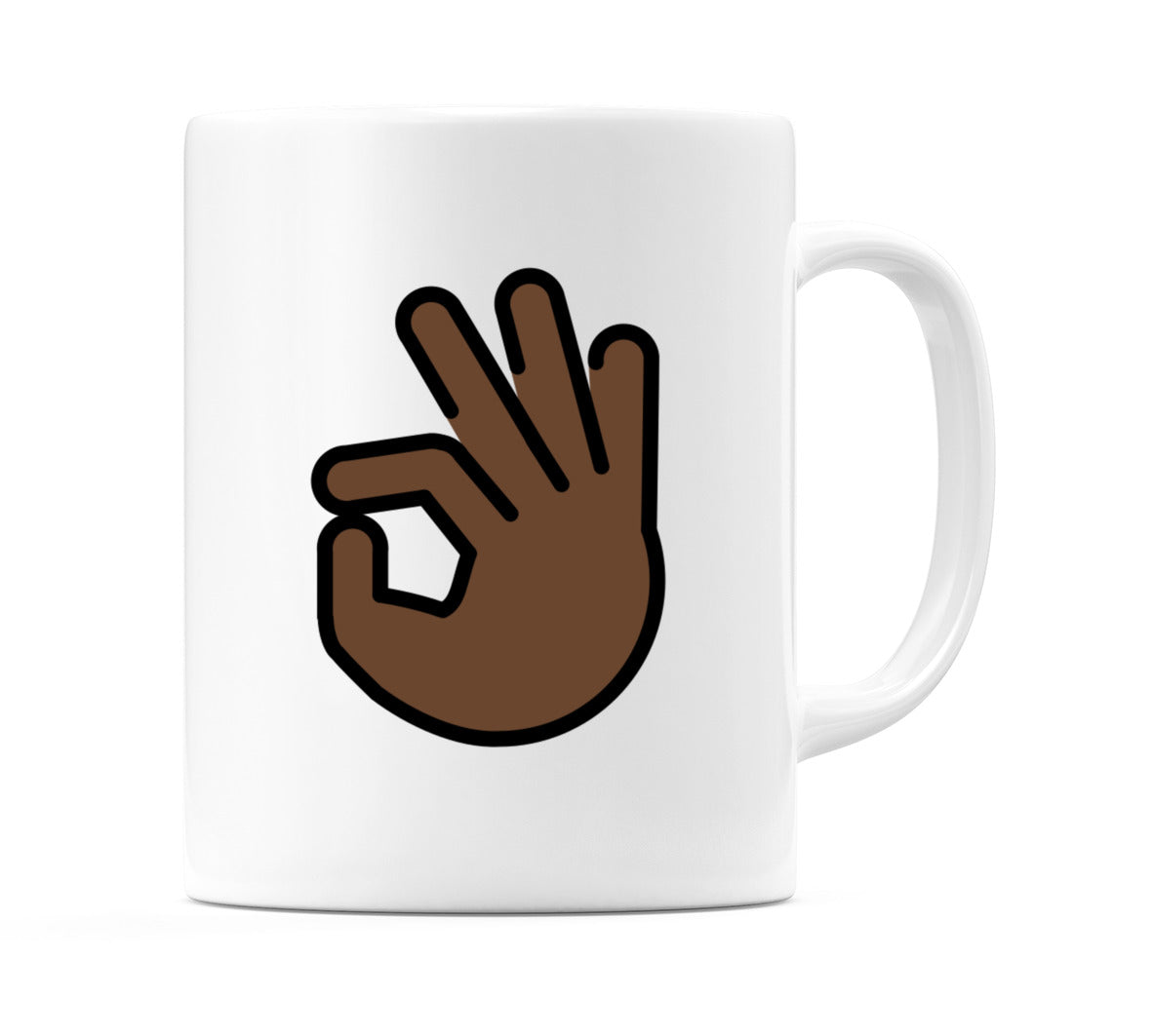 Ok Hand: Dark Skin Tone Emoji Mug