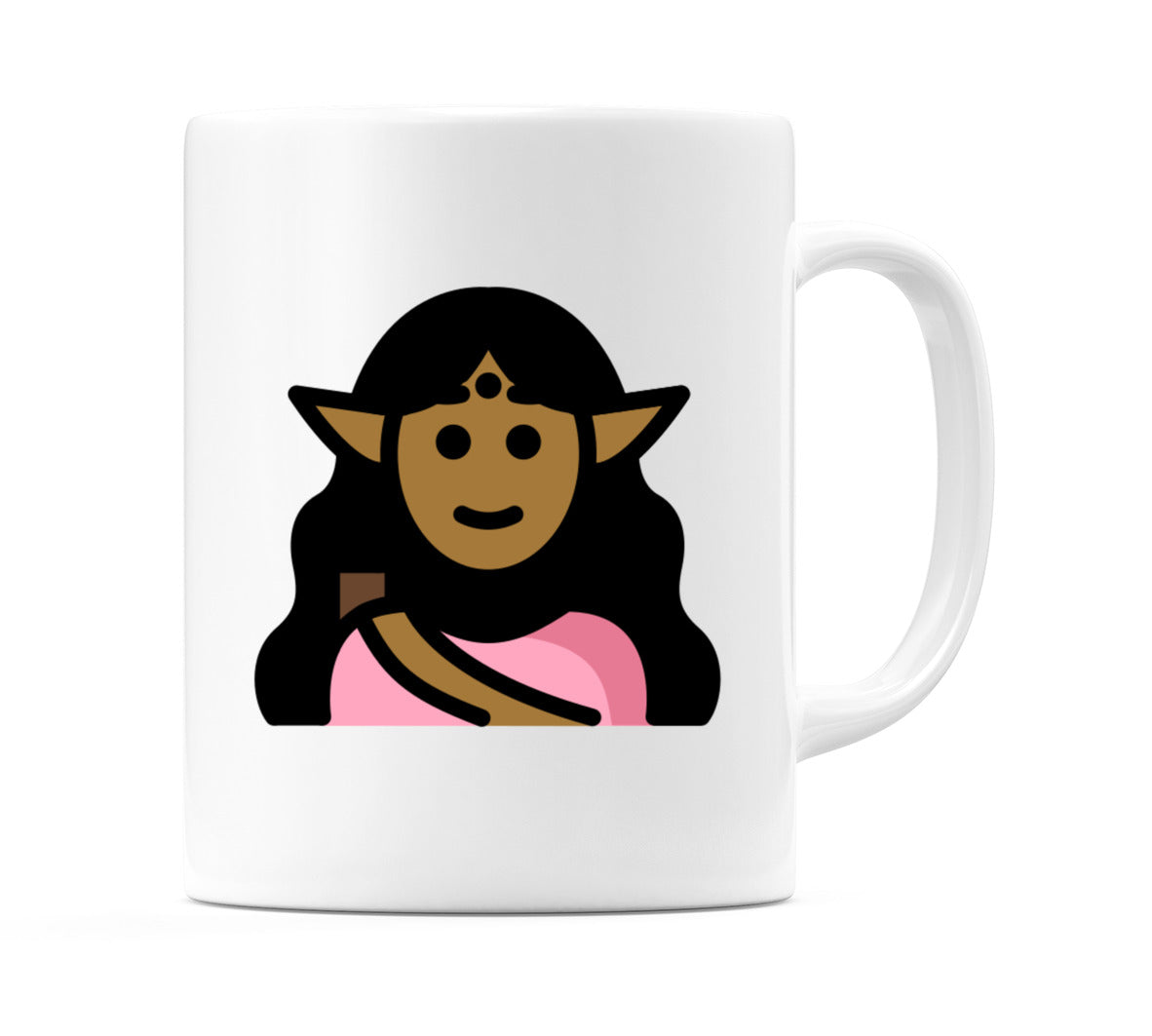Female Elf: Medium-Dark Skin Tone Emoji Mug