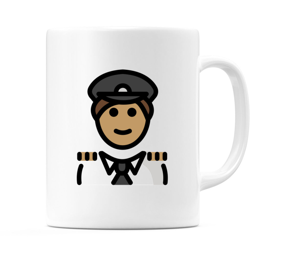 Male Pilot: Medium Skin Tone Emoji Mug