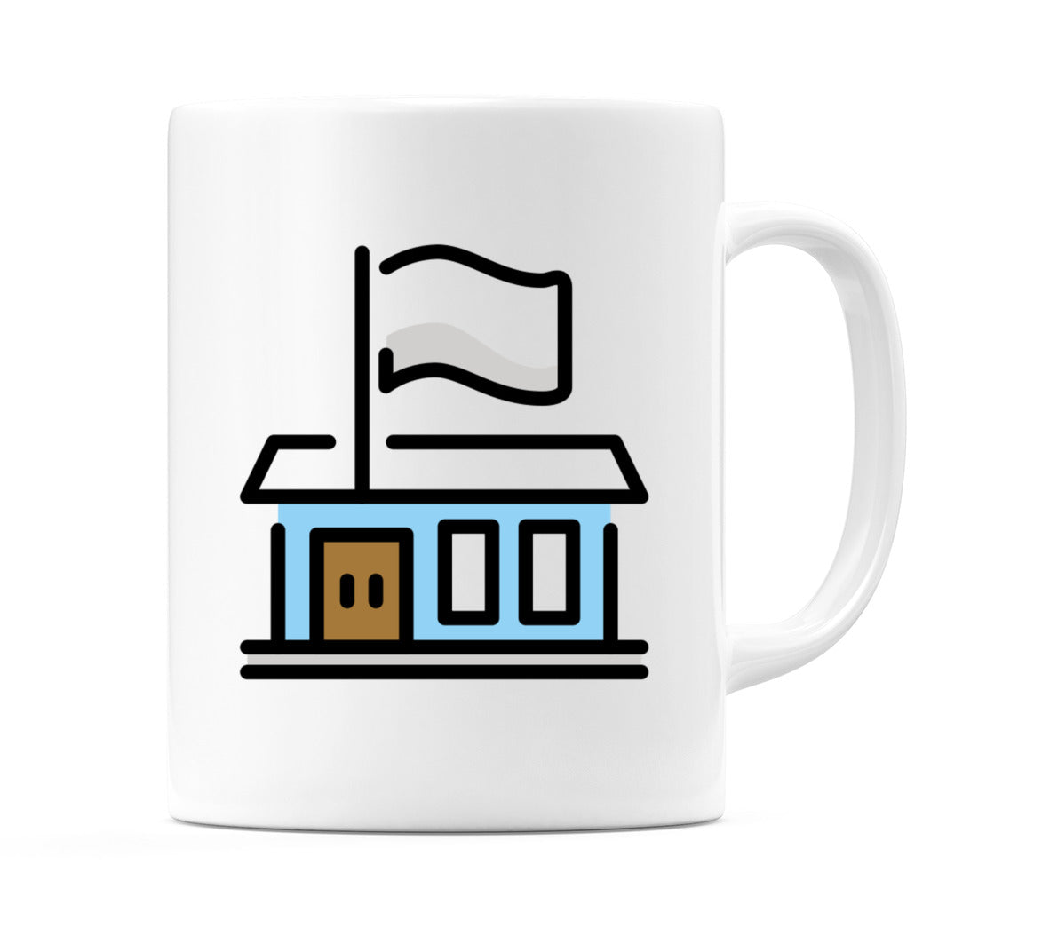 Flagged Building Emoji Mug