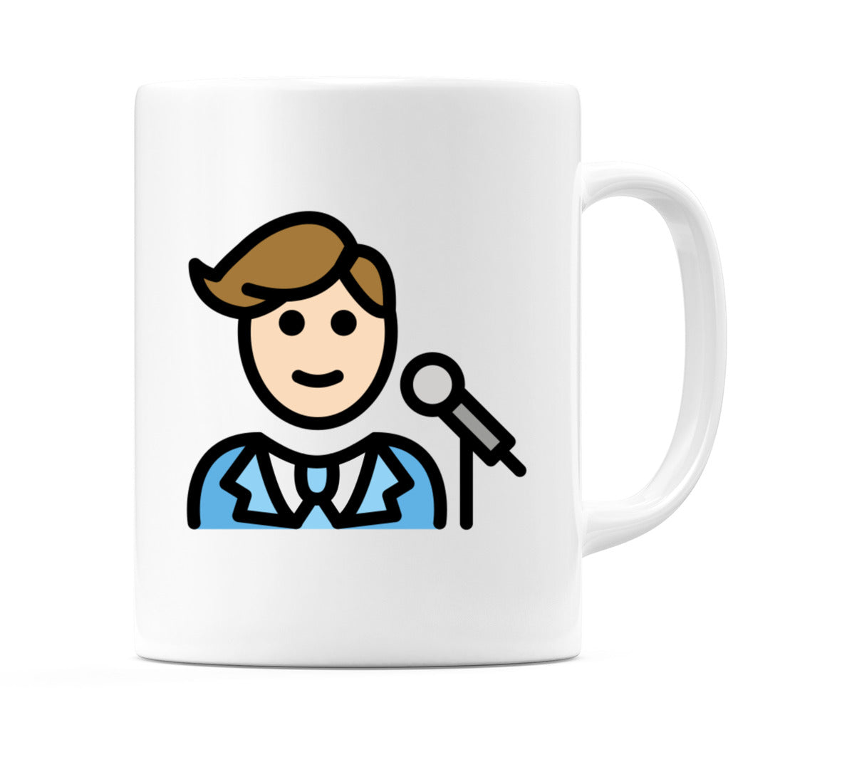 Male Singer: Light Skin Tone Emoji Mug