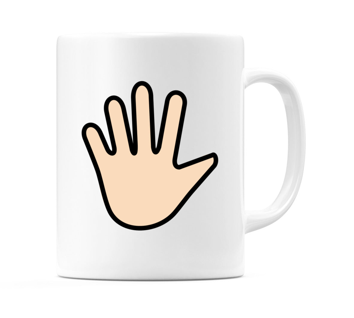 Hand With Fingers Splayed: Light Skin Tone Emoji Mug