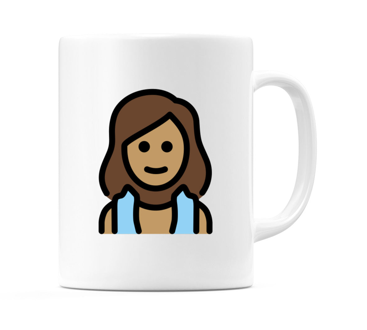 Female In Steamy Room: Medium Skin Tone Emoji Mug