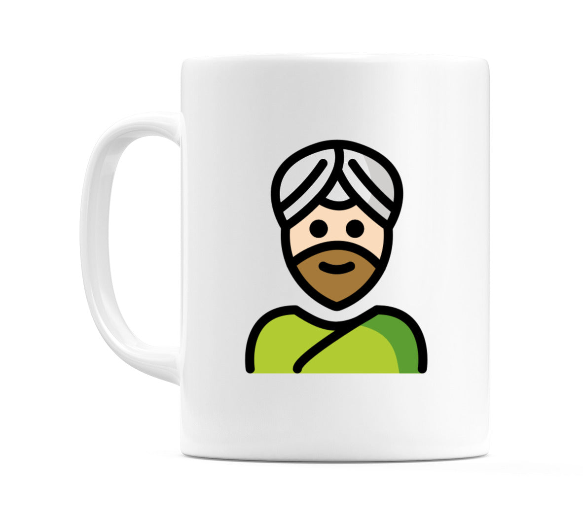 Male Wearing Turban: Light Skin Tone Emoji Mug