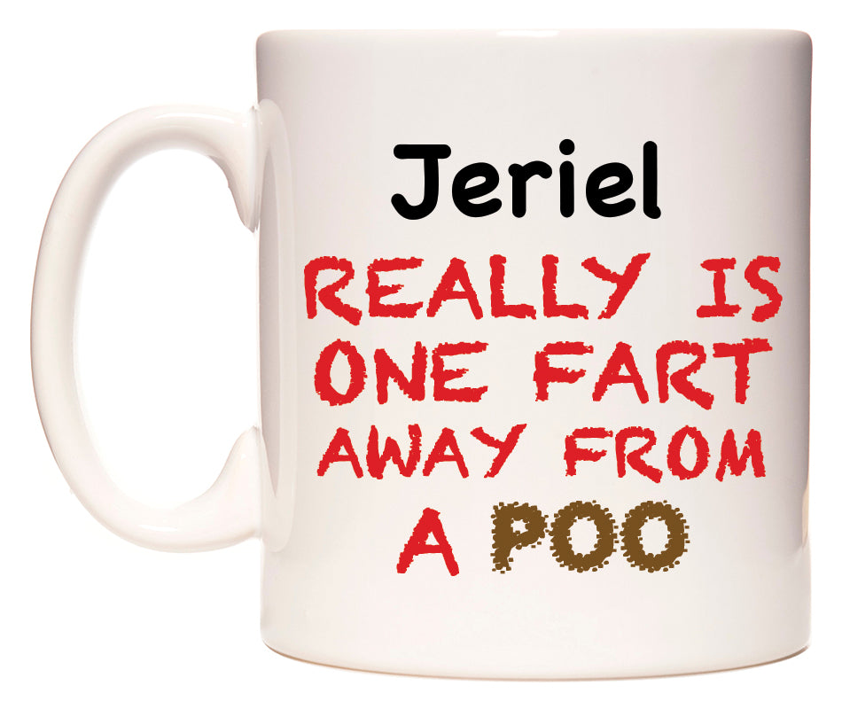 This mug features Jeriel Really is ONE Fart Away from A Poo
