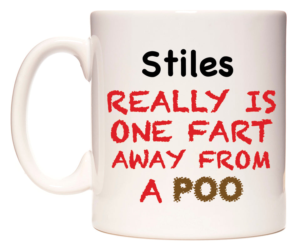 This mug features Stiles Really is ONE Fart Away from A Poo