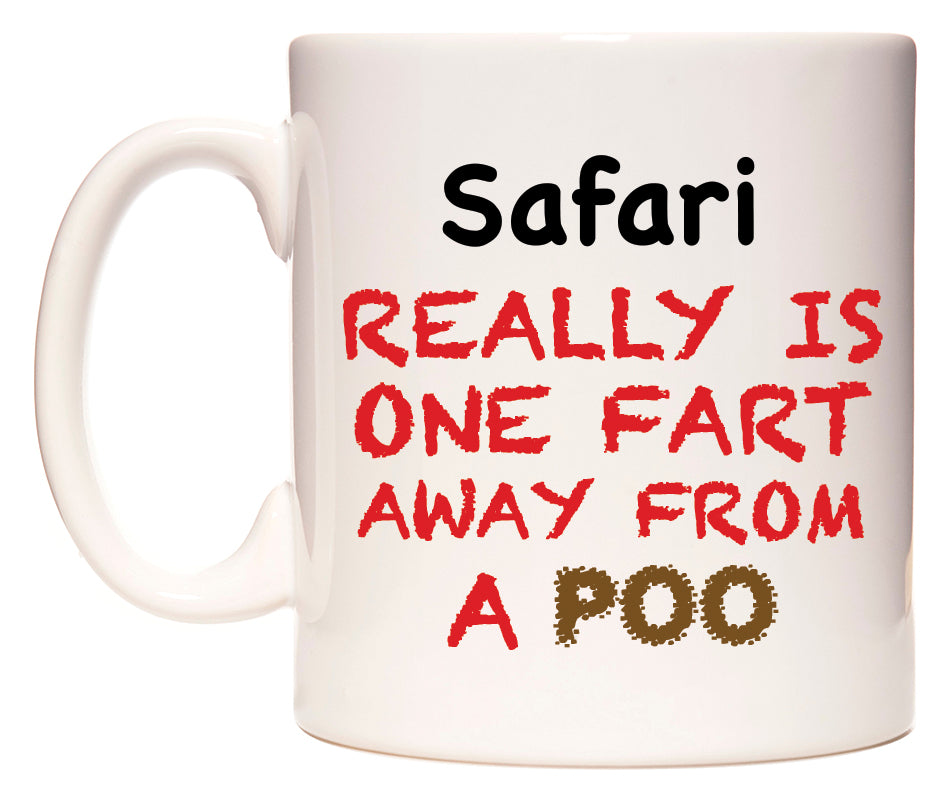 This mug features Safari Really is ONE Fart Away from A Poo